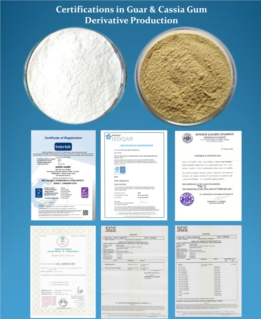 Certifications in Guar & Cassia Gum Derivative Production